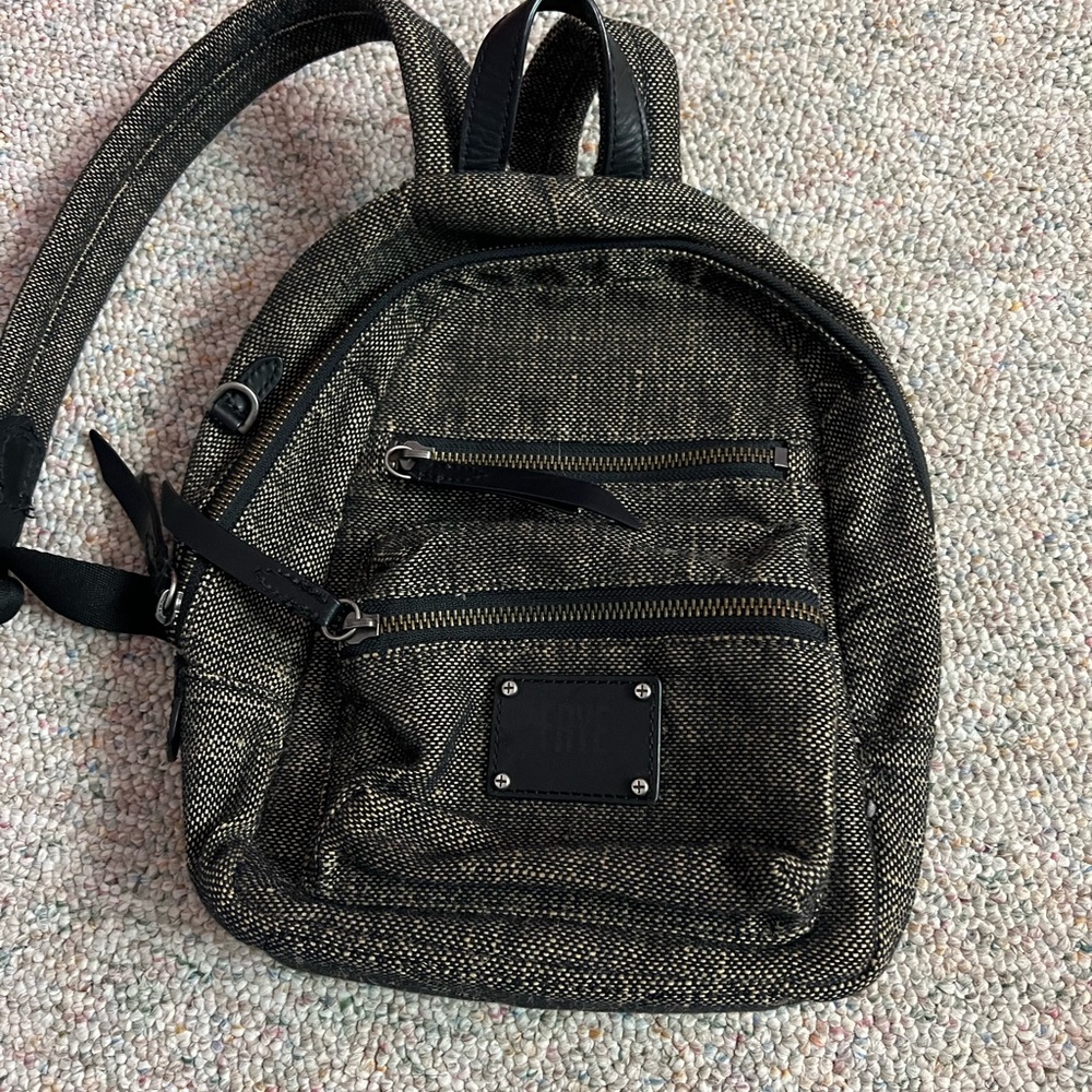 Frye tweed mini backpack